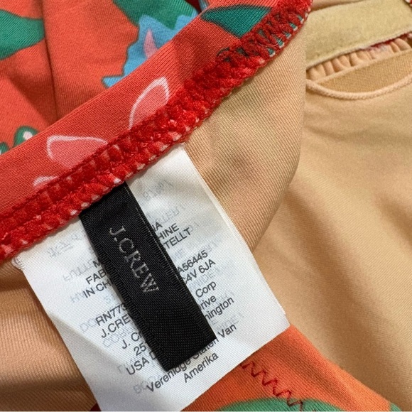 J.Crew Gavotte Floral Ring Halter One Piece Swimsuit Orange Womens Sz 6 Tropical - Picture 7 of 9
